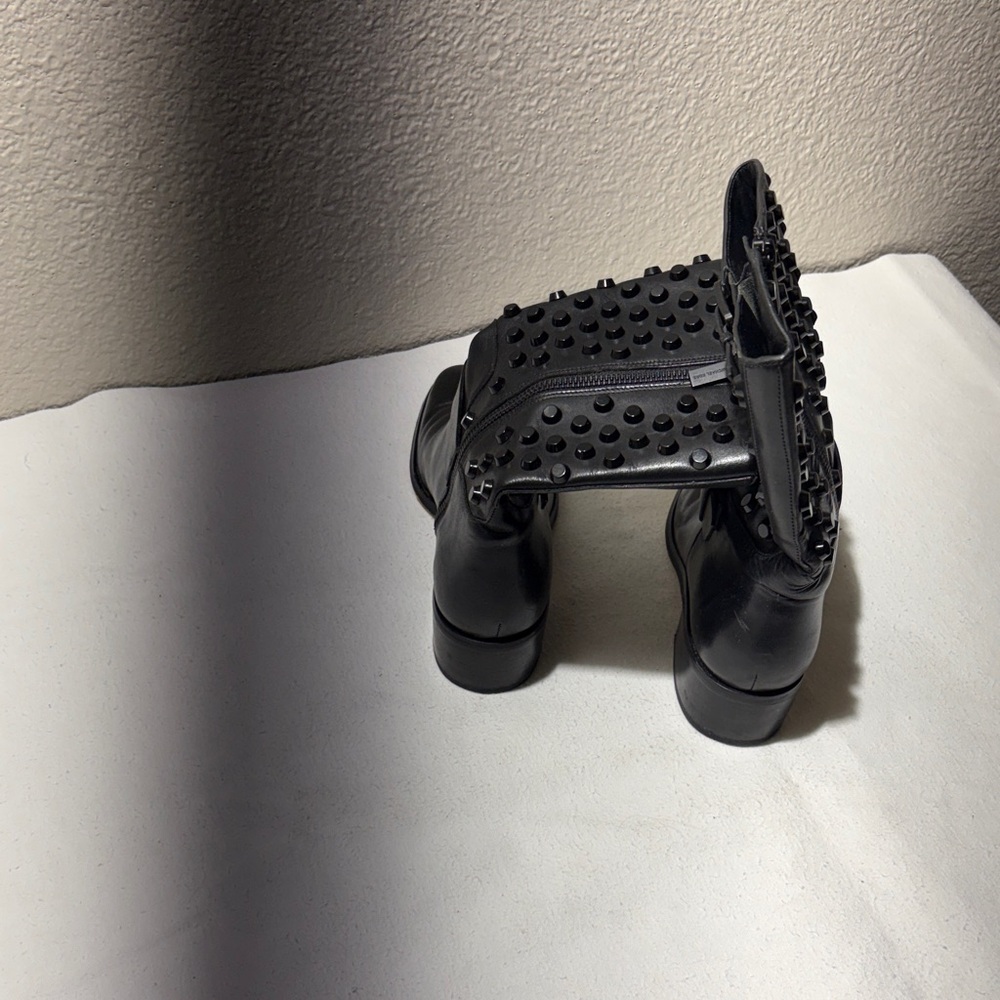 Michael Kors Studded Black Leather Mid-Calf Boots - Picture 4 of 5